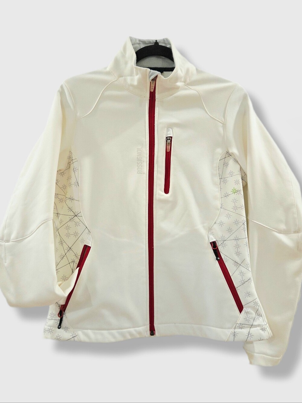Rossignol Soft Shell, Fleece Lined, Off White Red, Size M (Fits S)